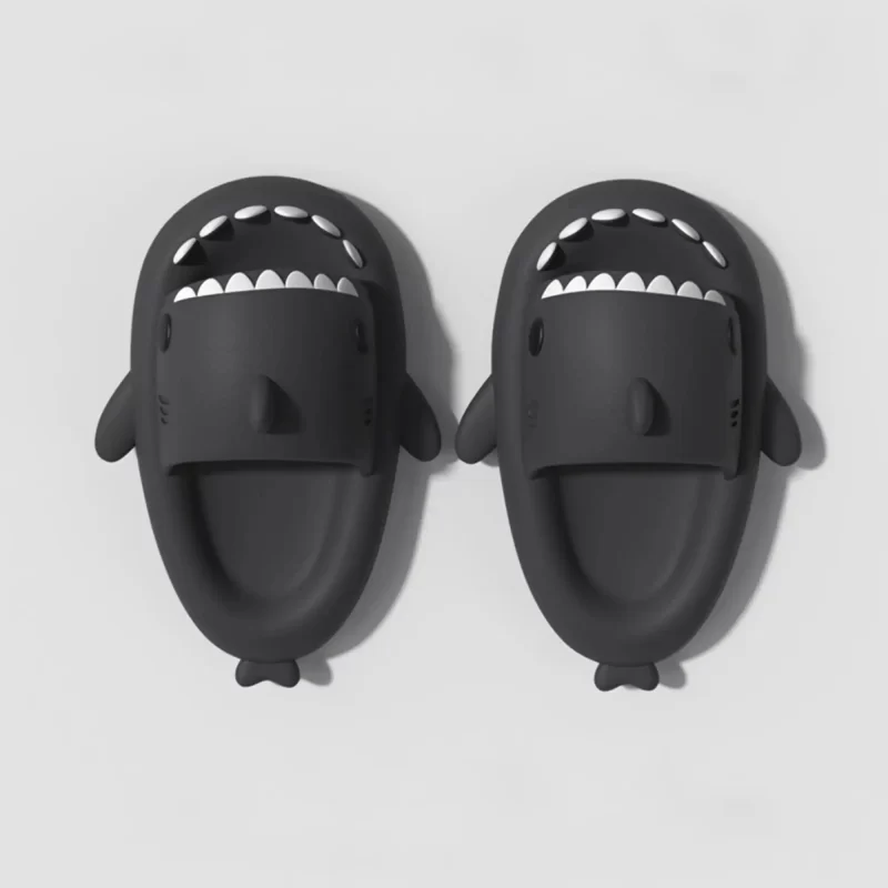Donkergrijze Original Shark Slides voor kinderen