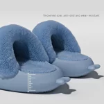 Haze blue Vuxen Fluffy Shark Slides