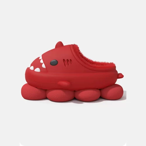 Red Shark Slippers for Adults-slippers