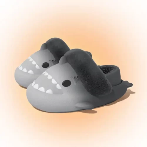 Winter Shark Slippers Shoes Gray to Black