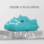 Детские туфли с обтянутым каблуком "Акула" сине-зеленого цвета