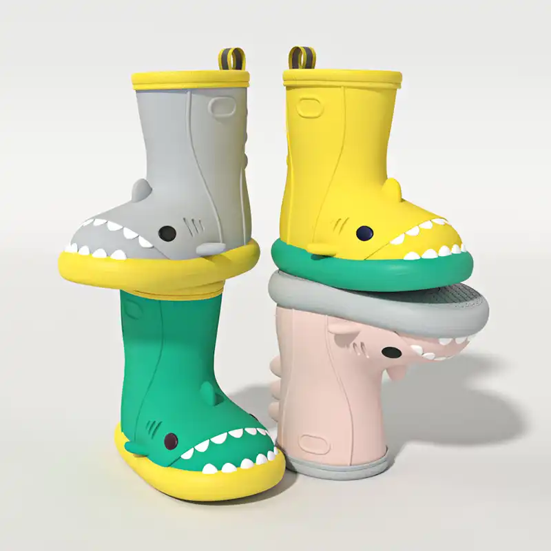 Cartoon Shark Rain Boots for Adults