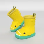 Cartoon Shark Rain Boots for Adults - Green-yellow