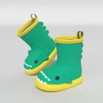 Botas de lluvia de dibujos animados de tiburón para adultos - Amarillo-verde