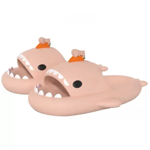 Crouching Bunny Shark Slides pentru adulți - roz
