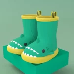 Shark Rain Boots for Kids - Yellow-green