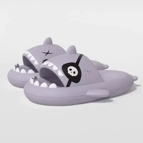 Chaussons requins pour adultes style pirate - violet