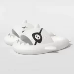Shark Slides for Adults Pirate Style - White