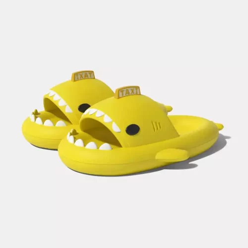 Shark Slides for Adults, Special Design - Yellow Taxi