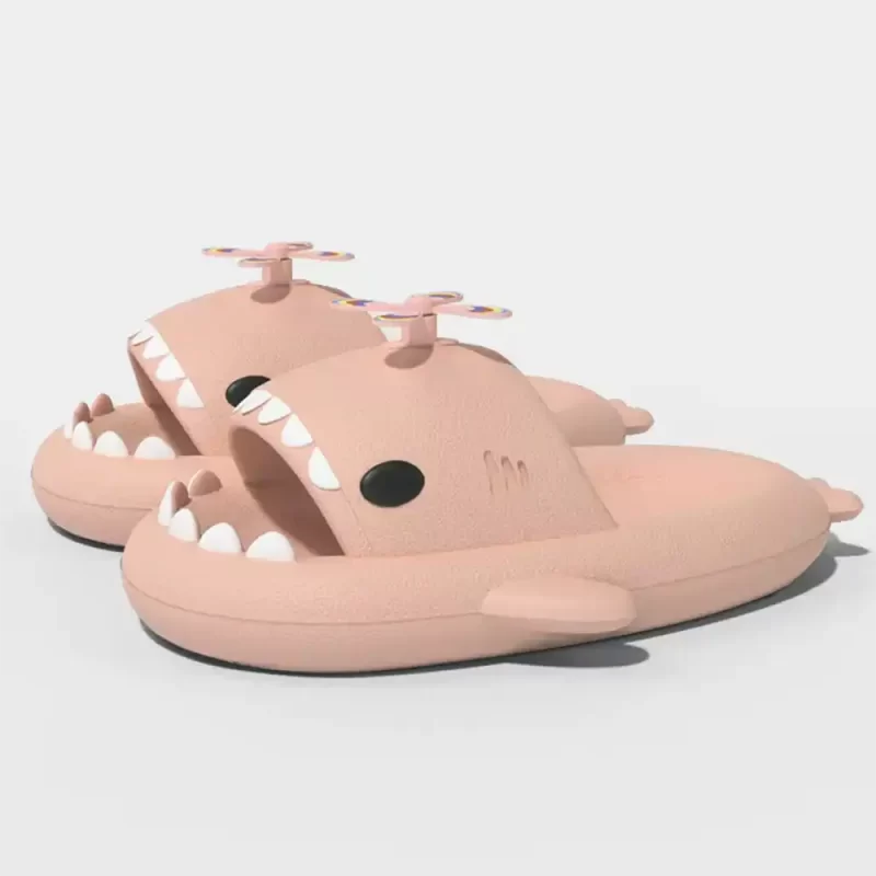 Shark Slides with Little Fan - Pink